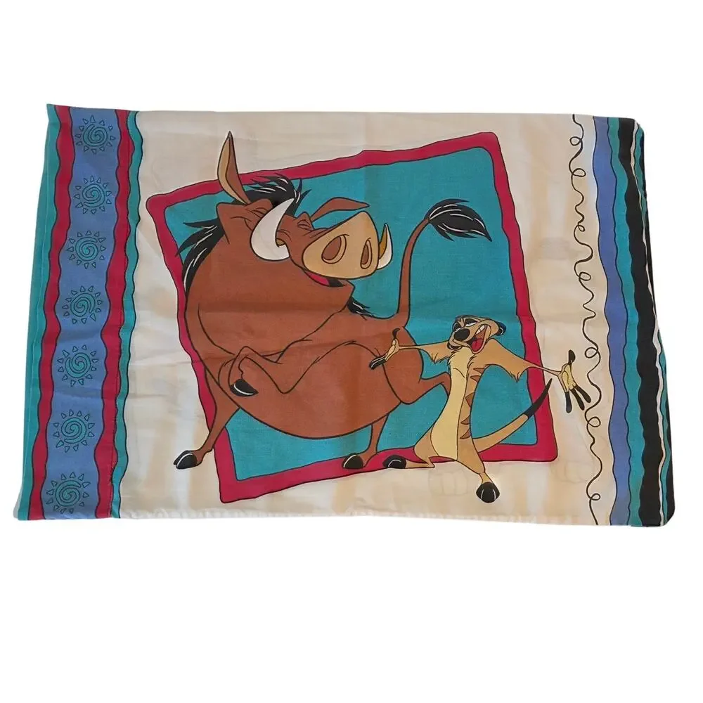 Vintage Disney The Lion King Simba Nala Pumbaa Timon Pillowcase 90s